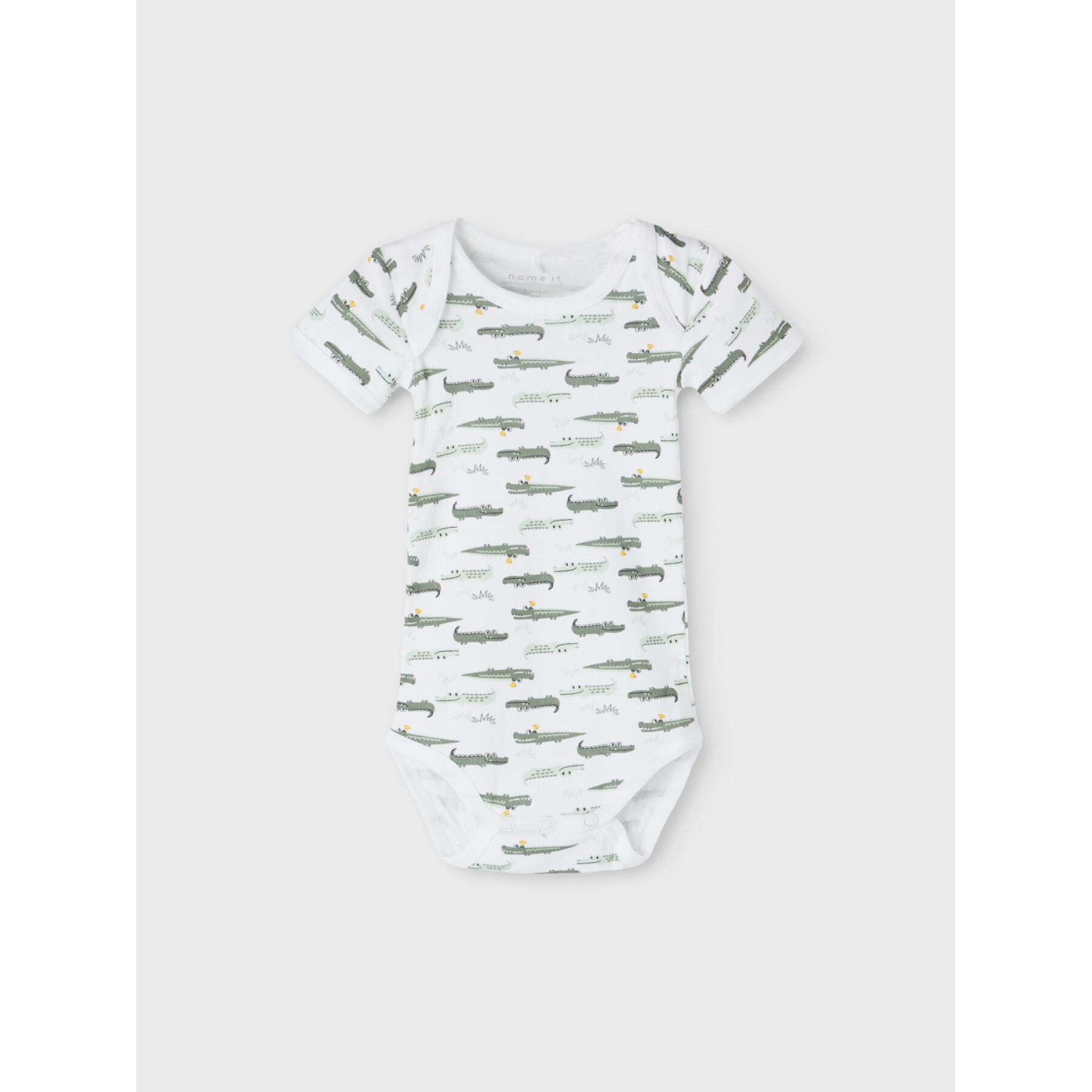 Bodys für Baby-Jungen Name it Green Crocodile (x3)