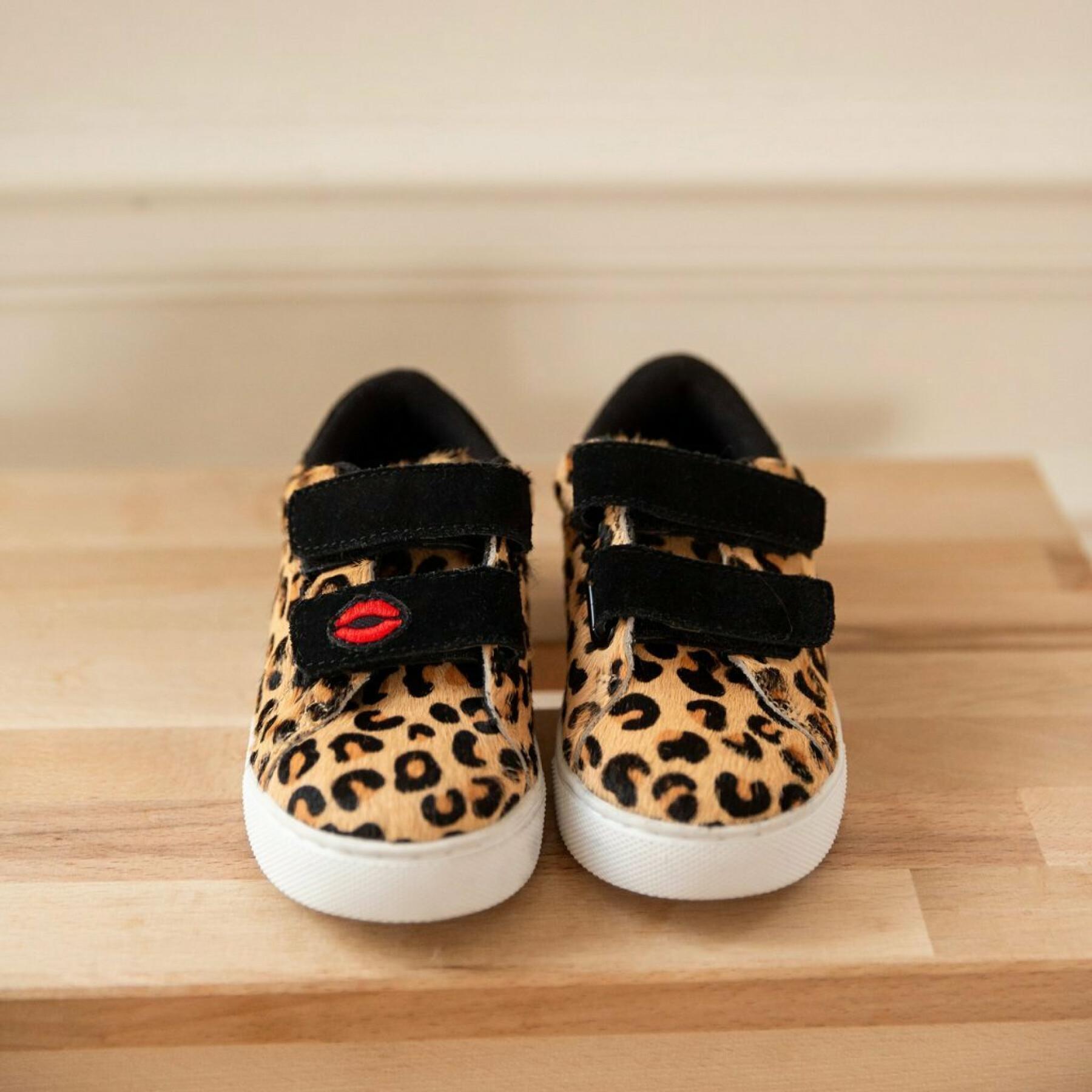Sneakers für Mädchen Bons Baisers de Paname Mini Edith-Leopard
