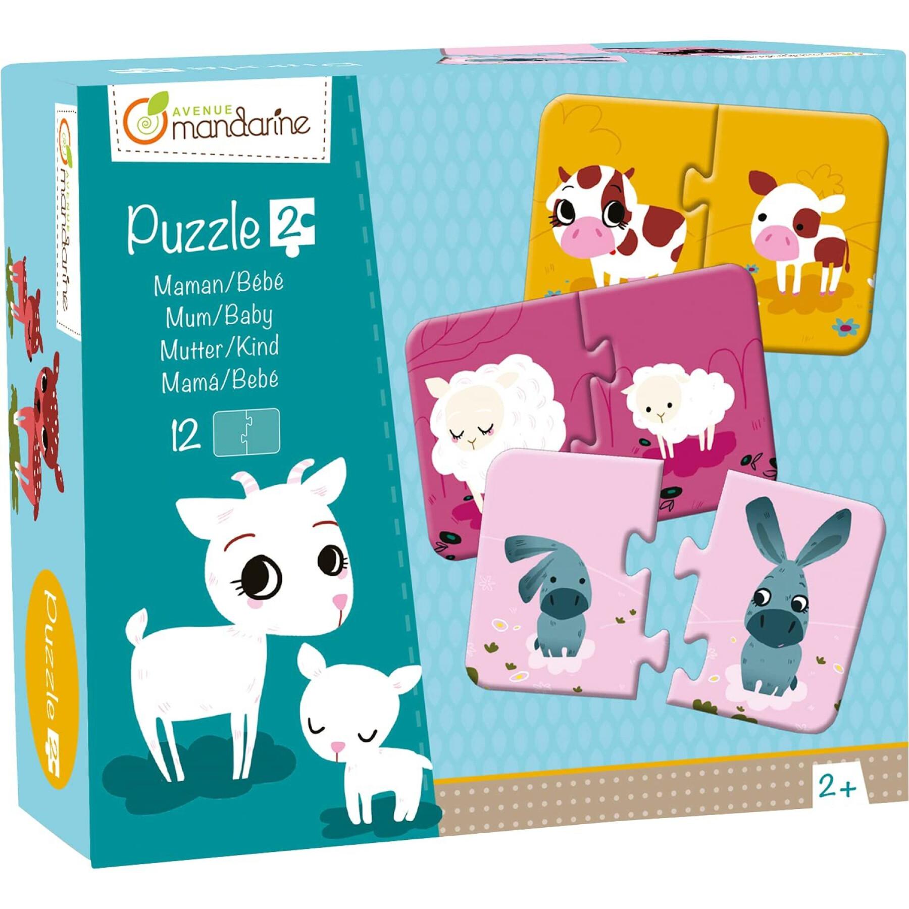 2-teilige Puzzles Avenue Mandarine Maman/baby (12 p)