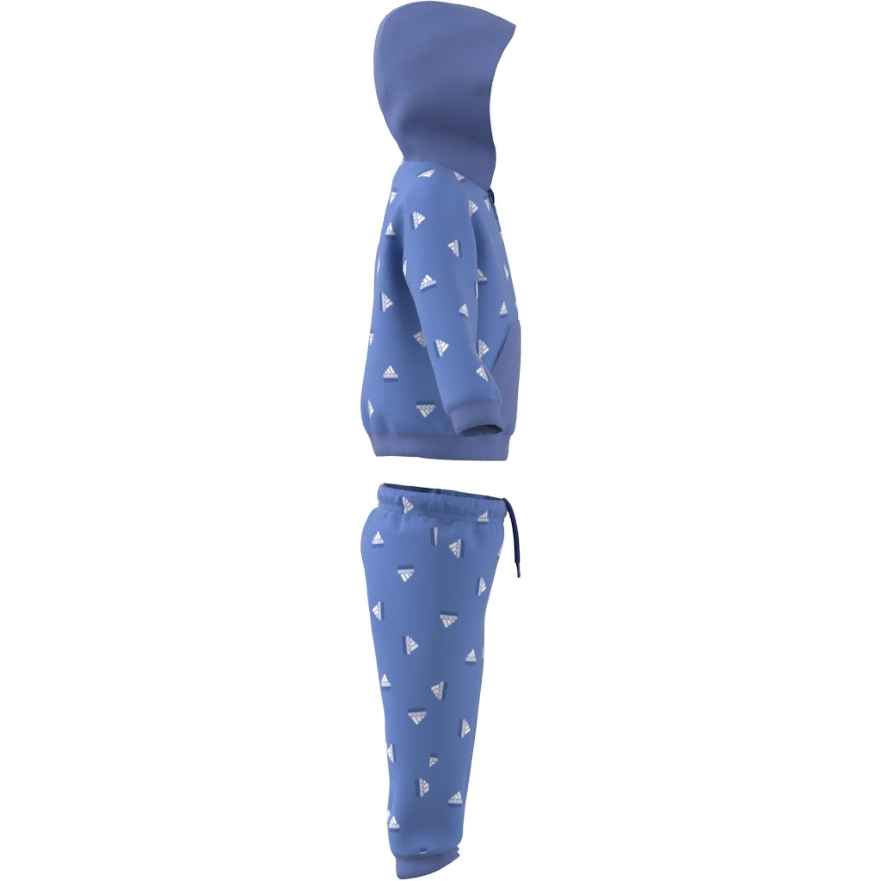Polyester-Trainingsanzug, Baby adidas Brandlove Shiny