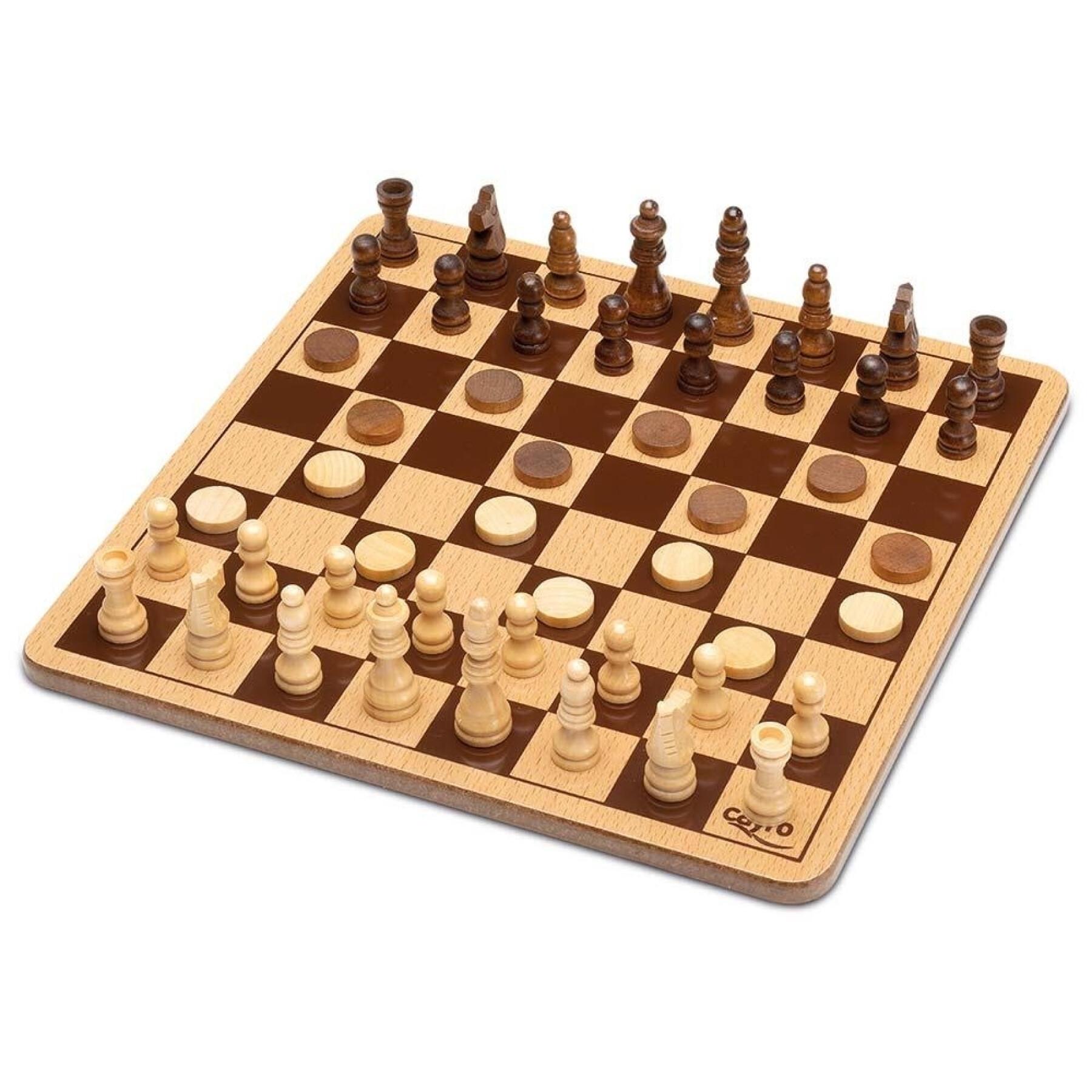 Schachspiele aus Holz in einer Metallbox Cayro