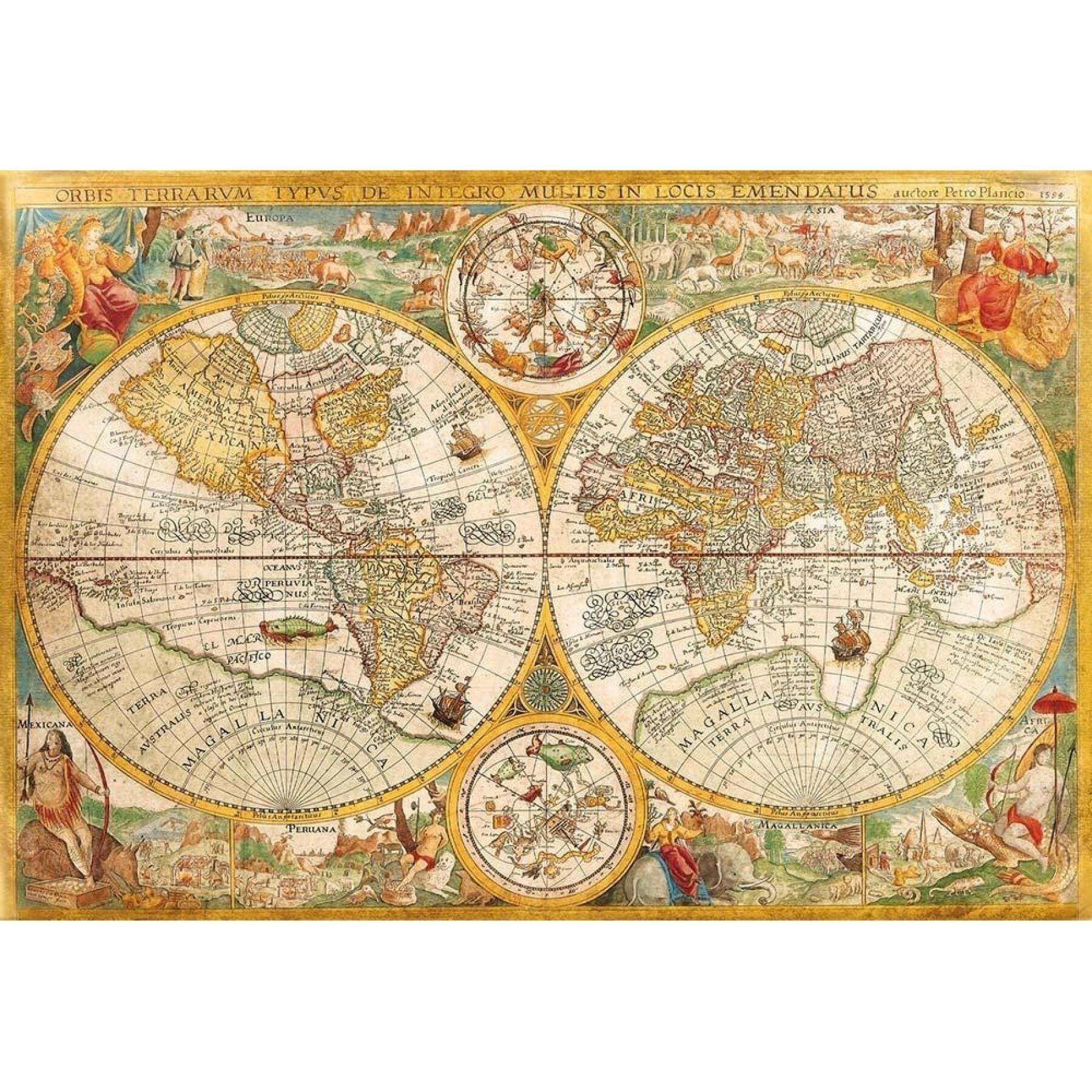 Puzzle mit 2000 Teilen alte Karte Clementoni