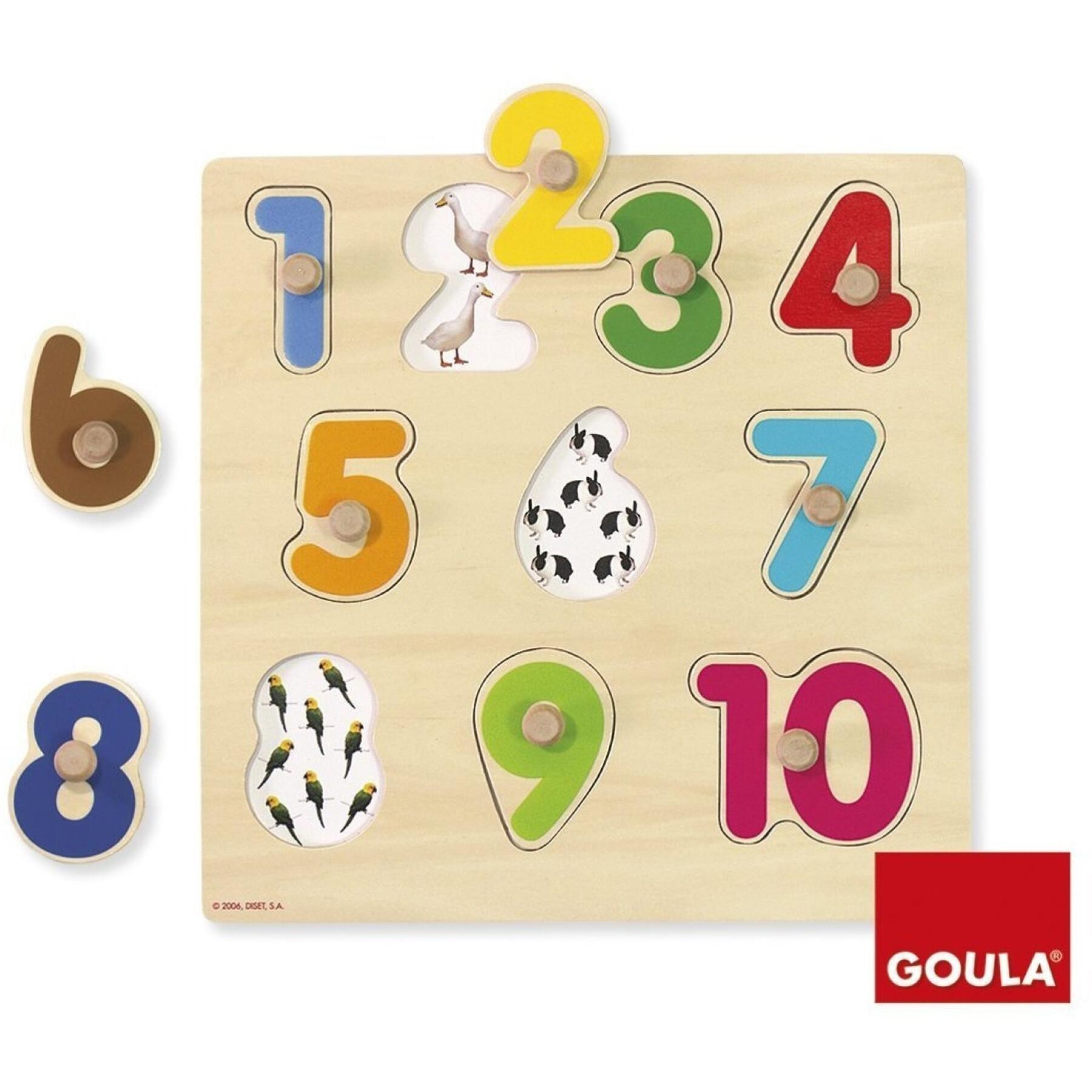 Puzzle 10 Teile numerisch Holz Diset Goula SPE