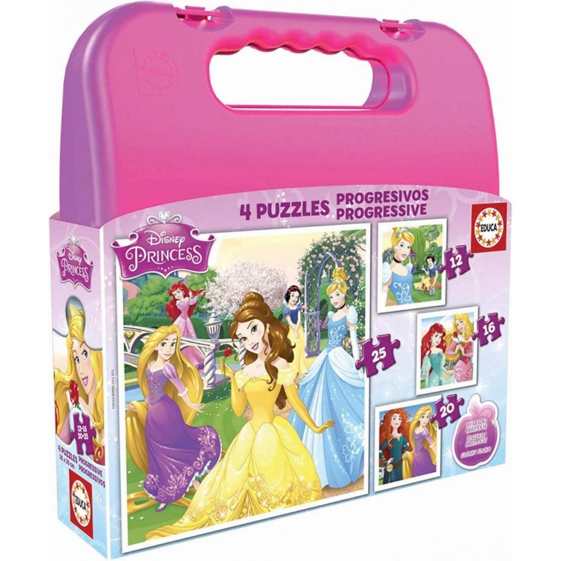 Koffer mit 4 puzzles Disney Princess