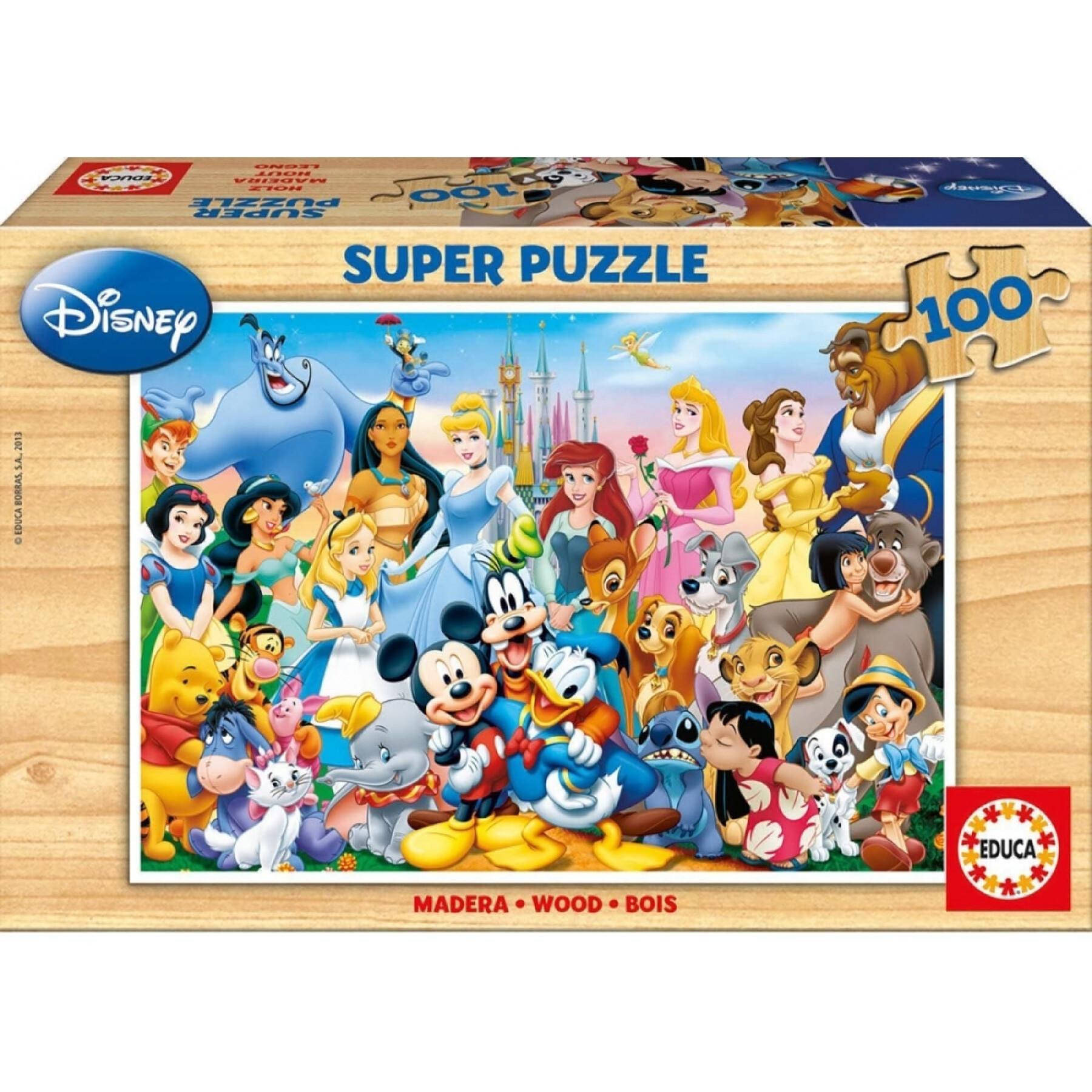 100-teiliges Holzpuzzle Disney Mundo