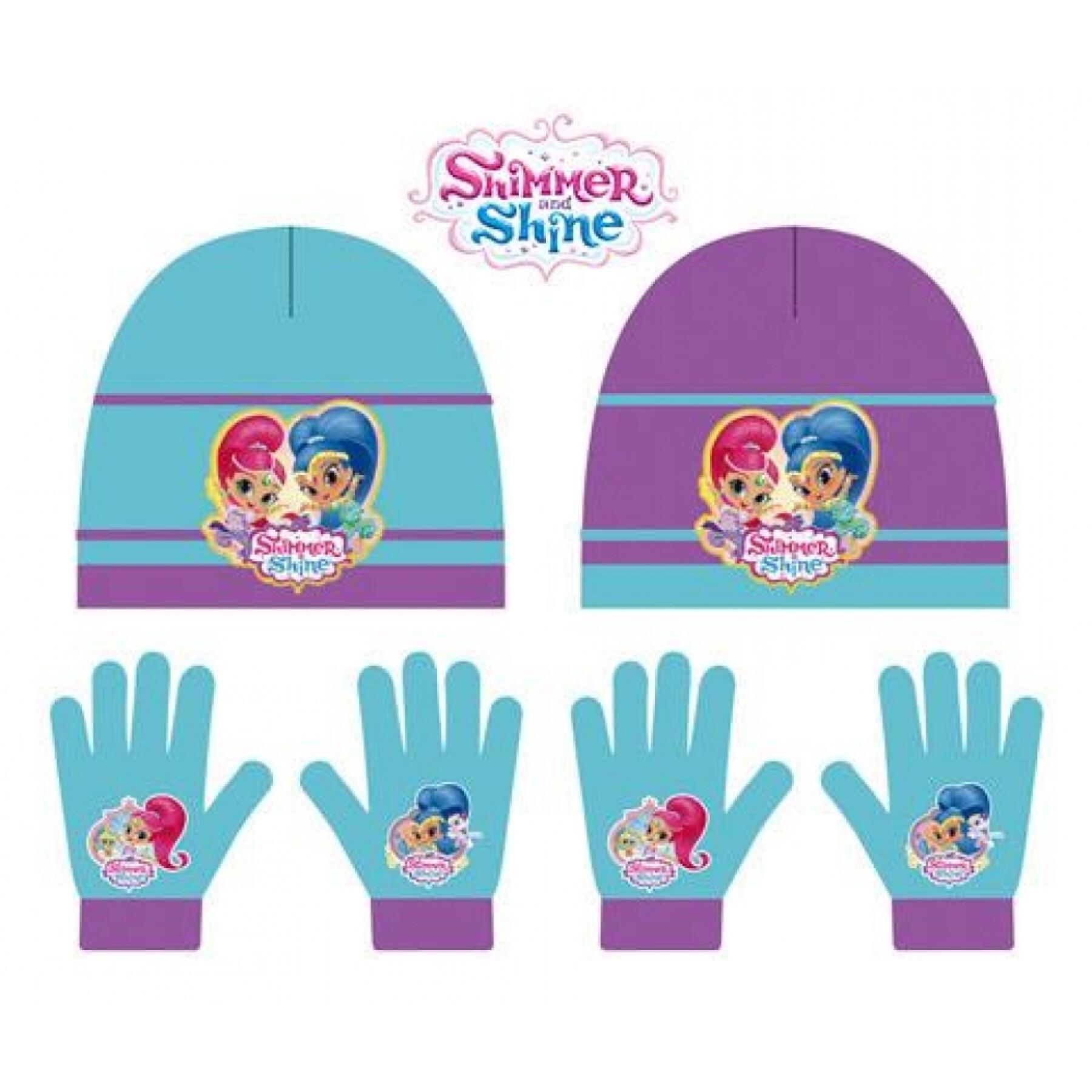 Mütze und Handschuhe aus Wolle, Baby Disney Shimmer Shine