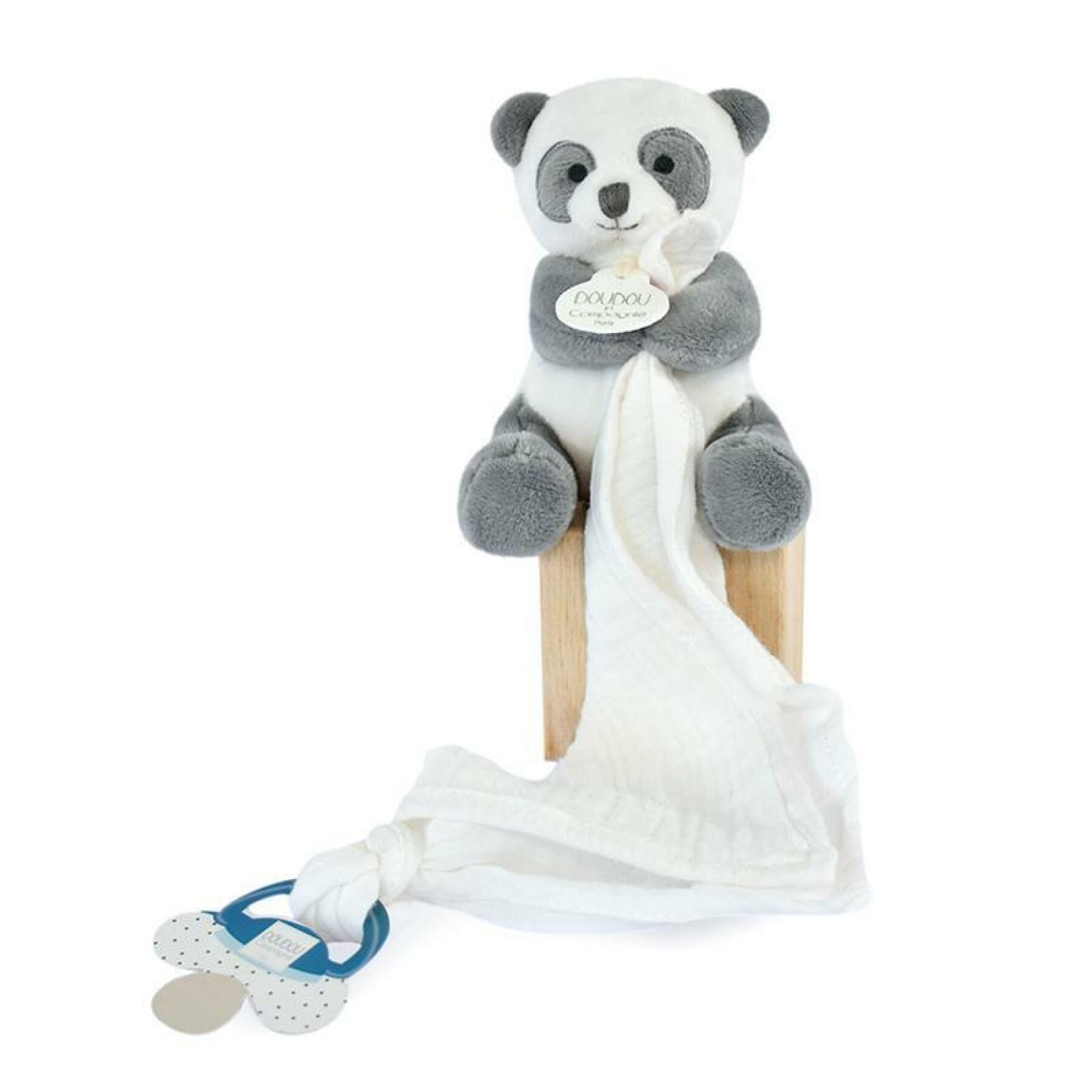 Puppe + Schmusetuch Schnullerkette Doudou & compagnie Unicef - Panda