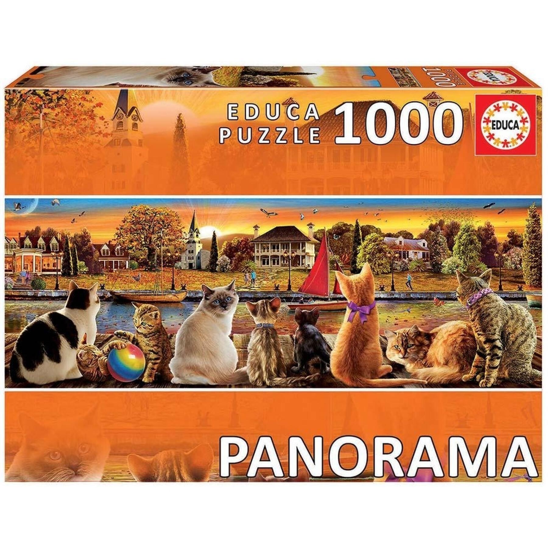 Puzzle mit 1000 Teilen Educa Panorama Gatos