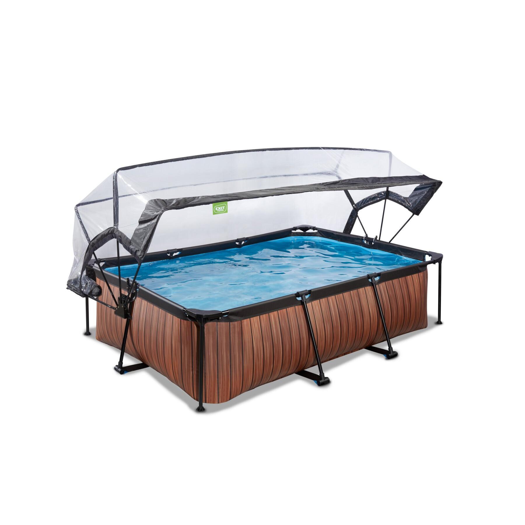 Swimmingpool mit Filterpumpe und Kinderkuppel Exit Toys Wood 220 x 150 x 65 cm