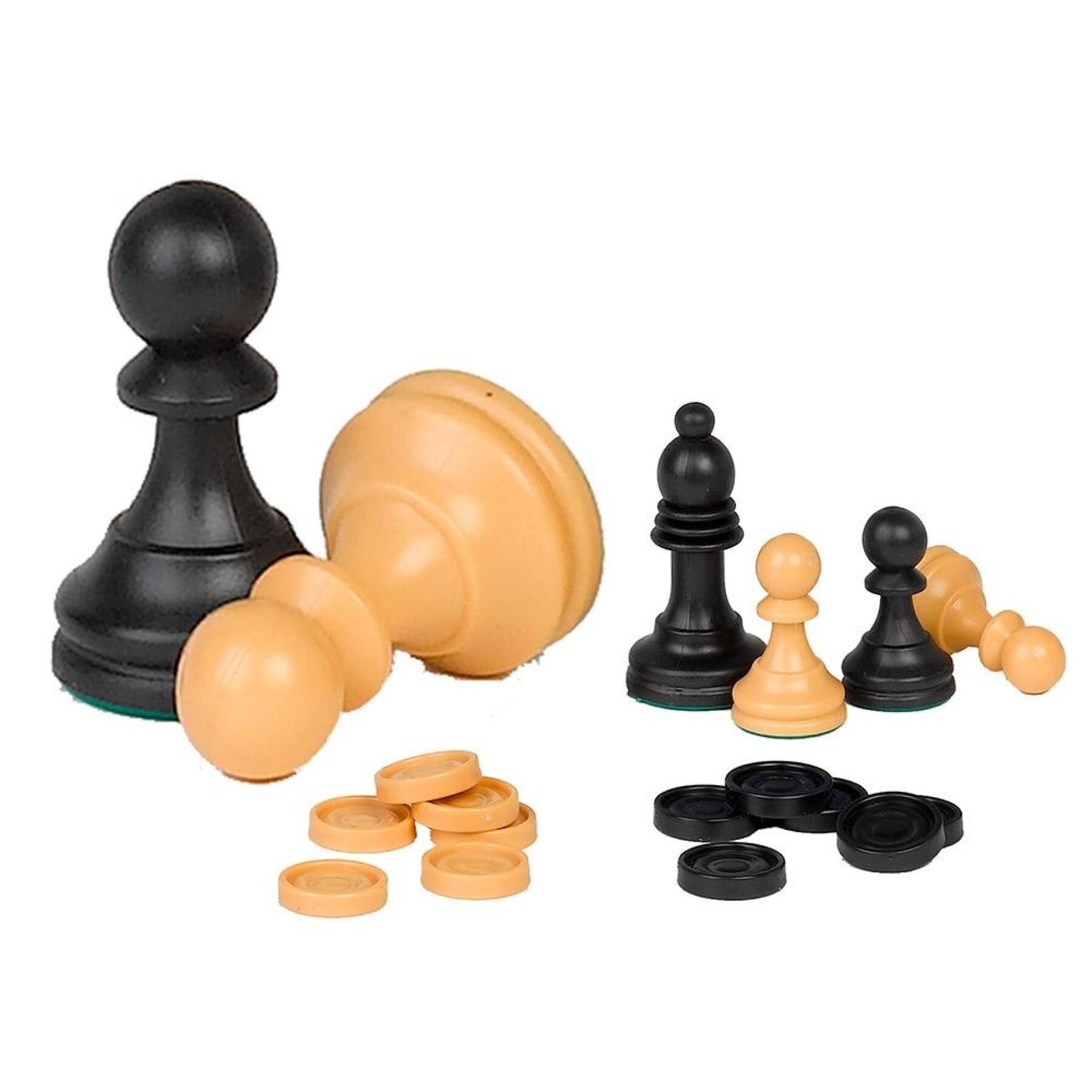 Brettspiele kleine Pferde-Schach-Damen mit Zubehör Falomir