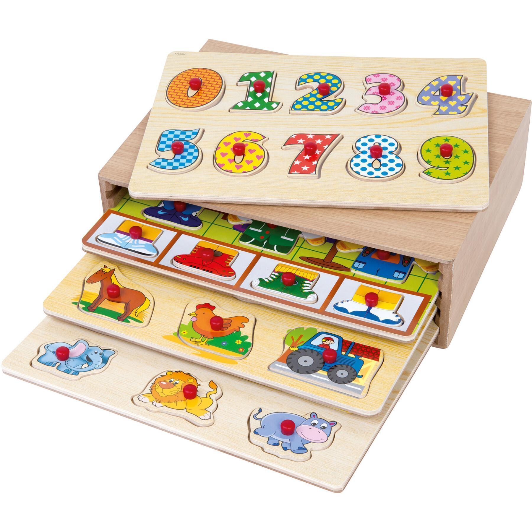 Lernspiele Fach 4 Holzpuzzle First Learning