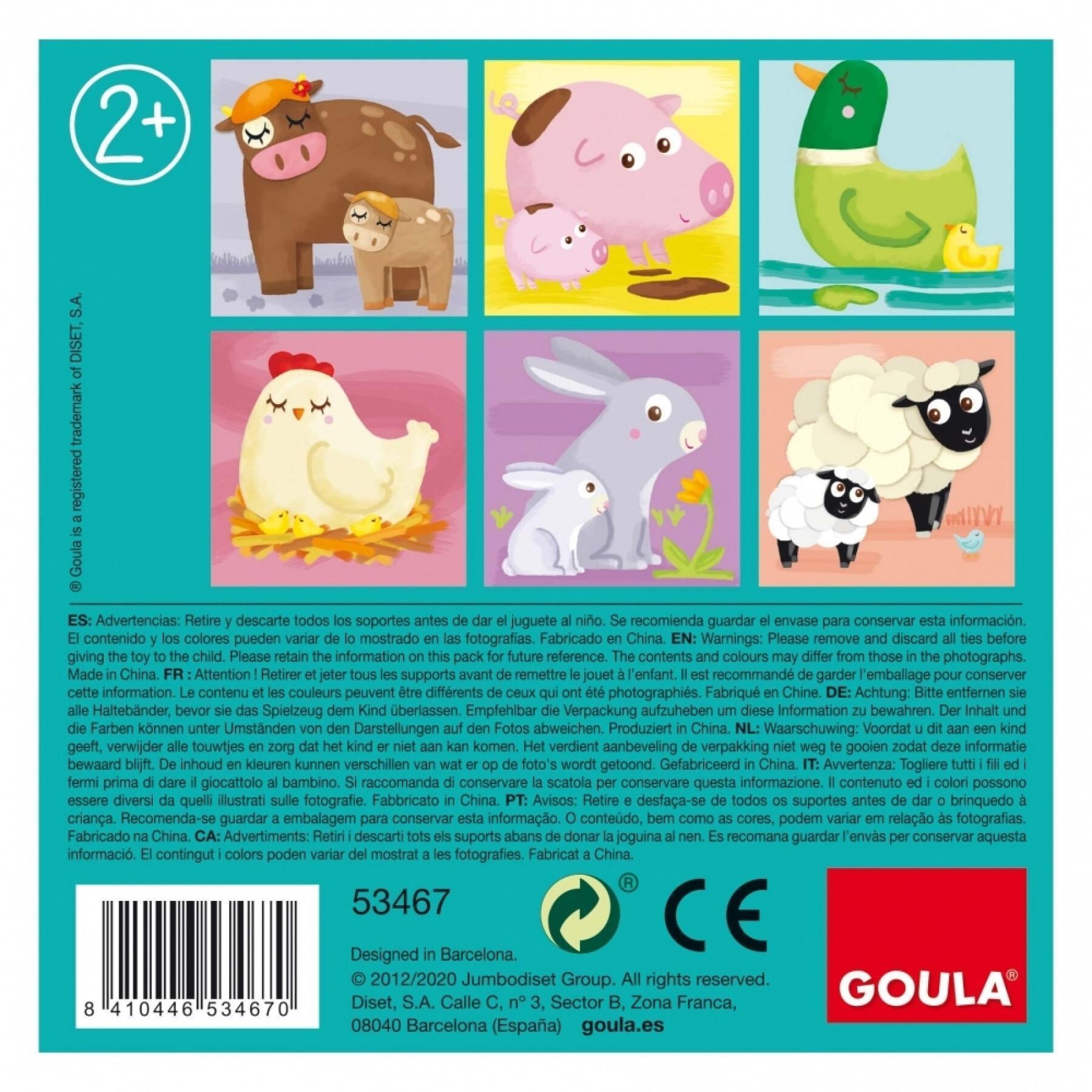 Puzzle 4 Würfel Tiere Goula