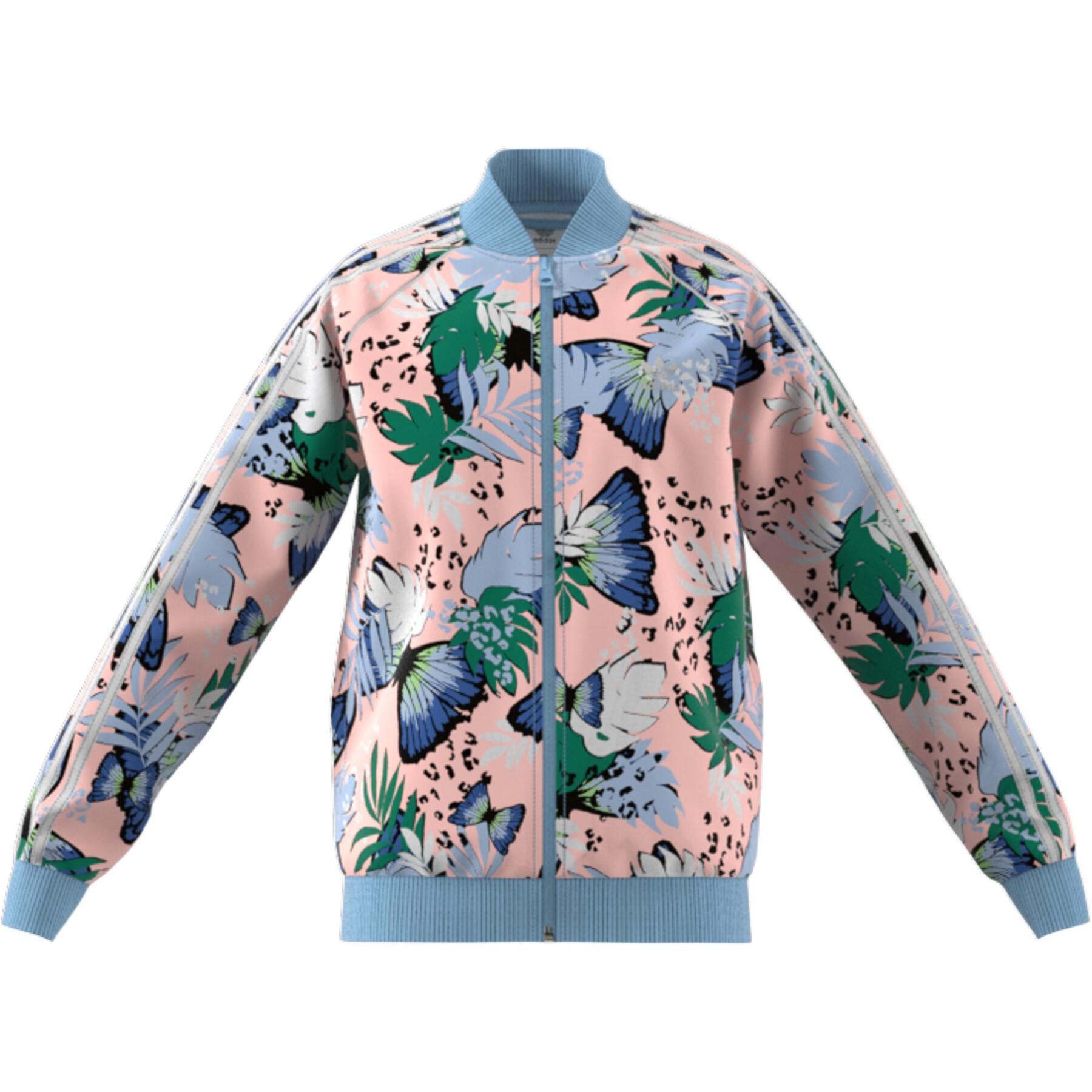 Trainingsjacke für Mädchen adidas Originals HER Studio London Animal Flower Print SST