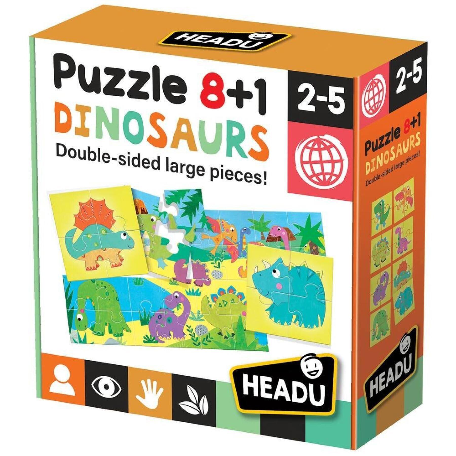 Puzzle 8+1 Headu Dinosaures SPE
