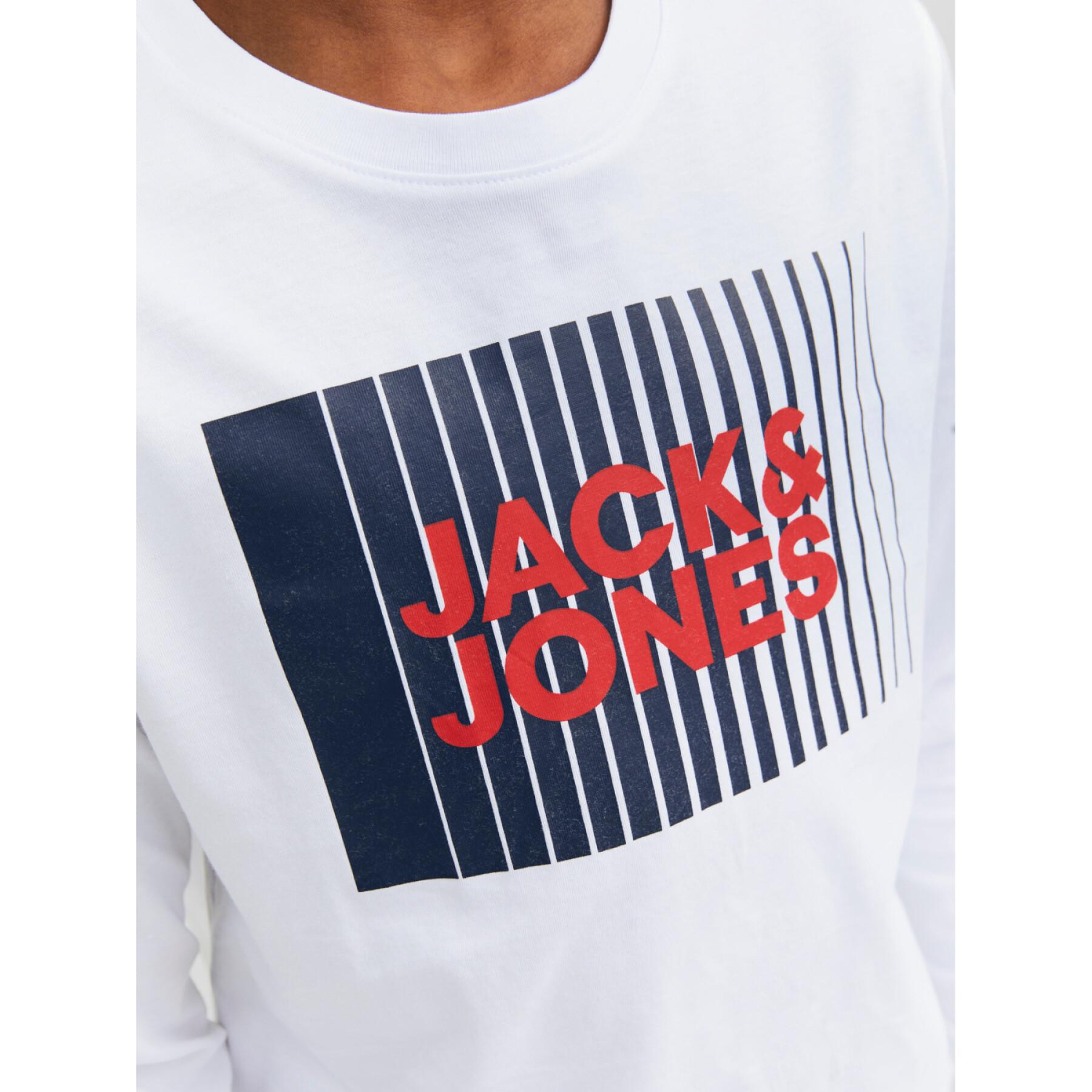 T-Shirt mit langen Ärmeln und Rundhalsausschnitt Kind Jack & Jones Corp Logo Play