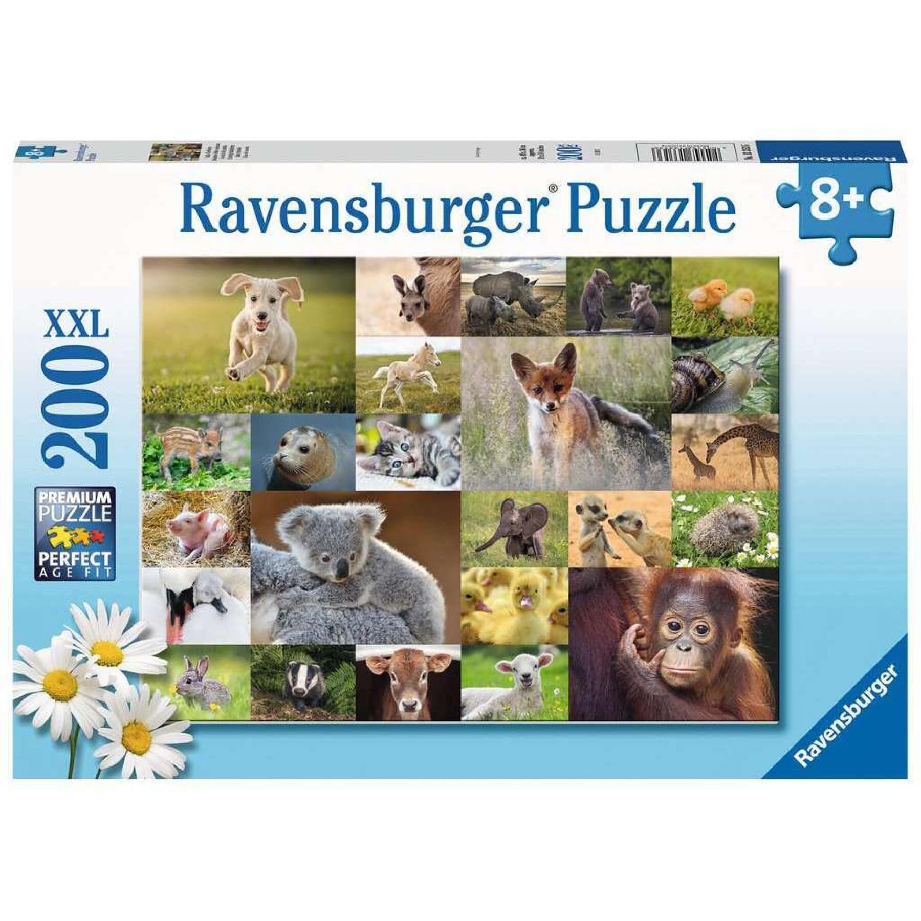 Puzzle mit 200 Teilen xxl entzückende Tierbabys Ravensburger