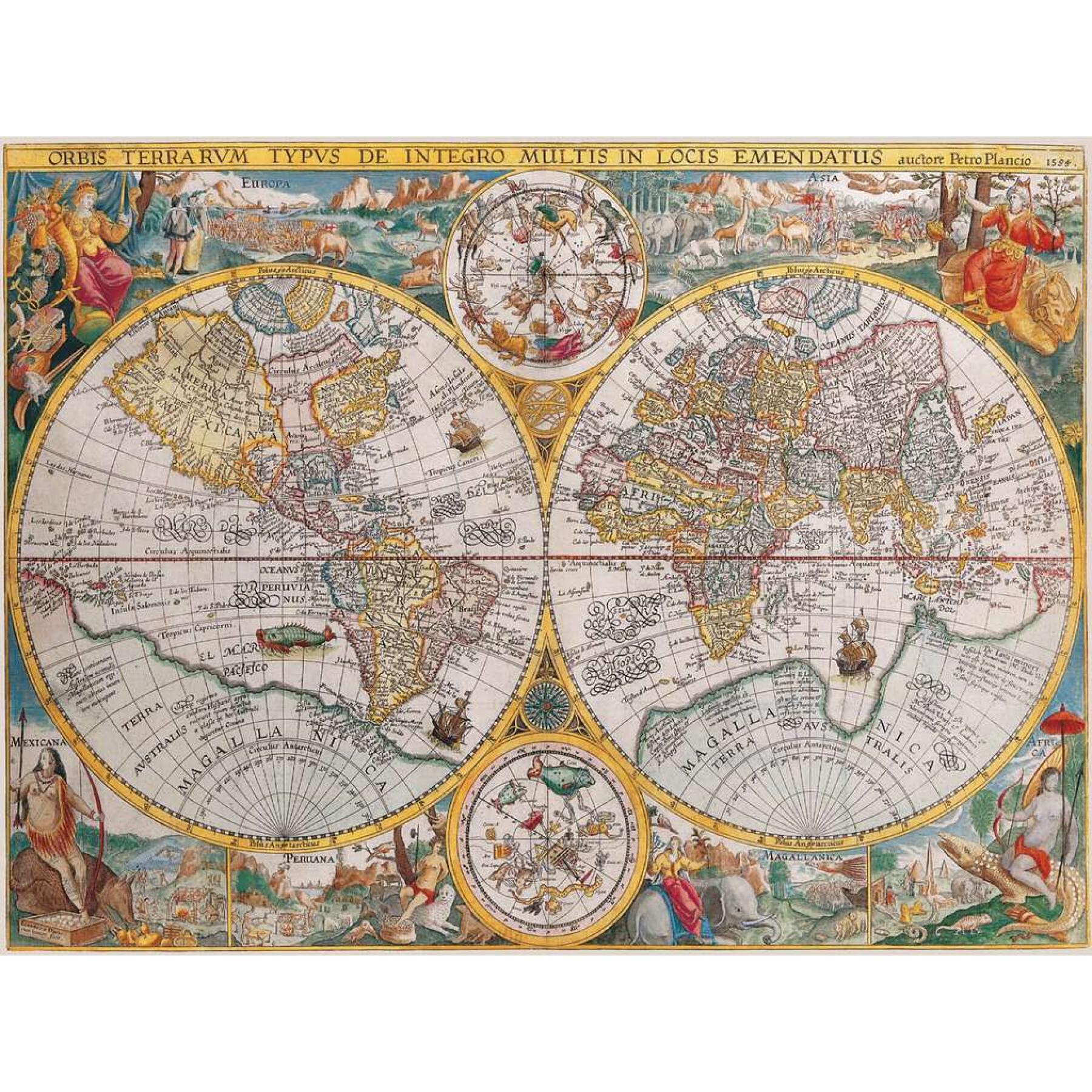 Puzzle mit 1500 Teilen Weltkarte 1594 Ravensburger