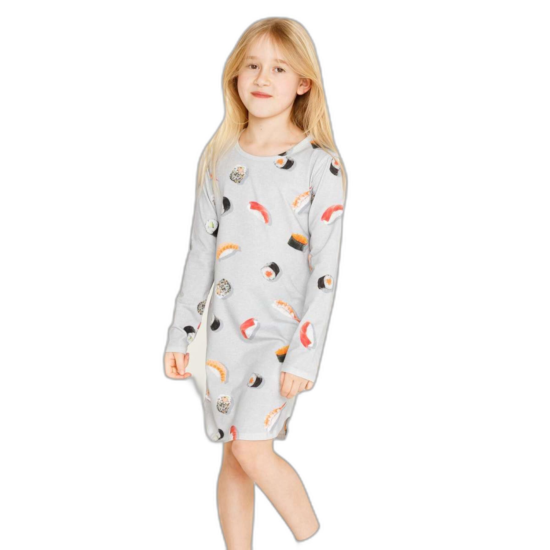 Kleid für Baby-Mädchen mit langen Ärmeln Snurk Sushi Sunday Gots
