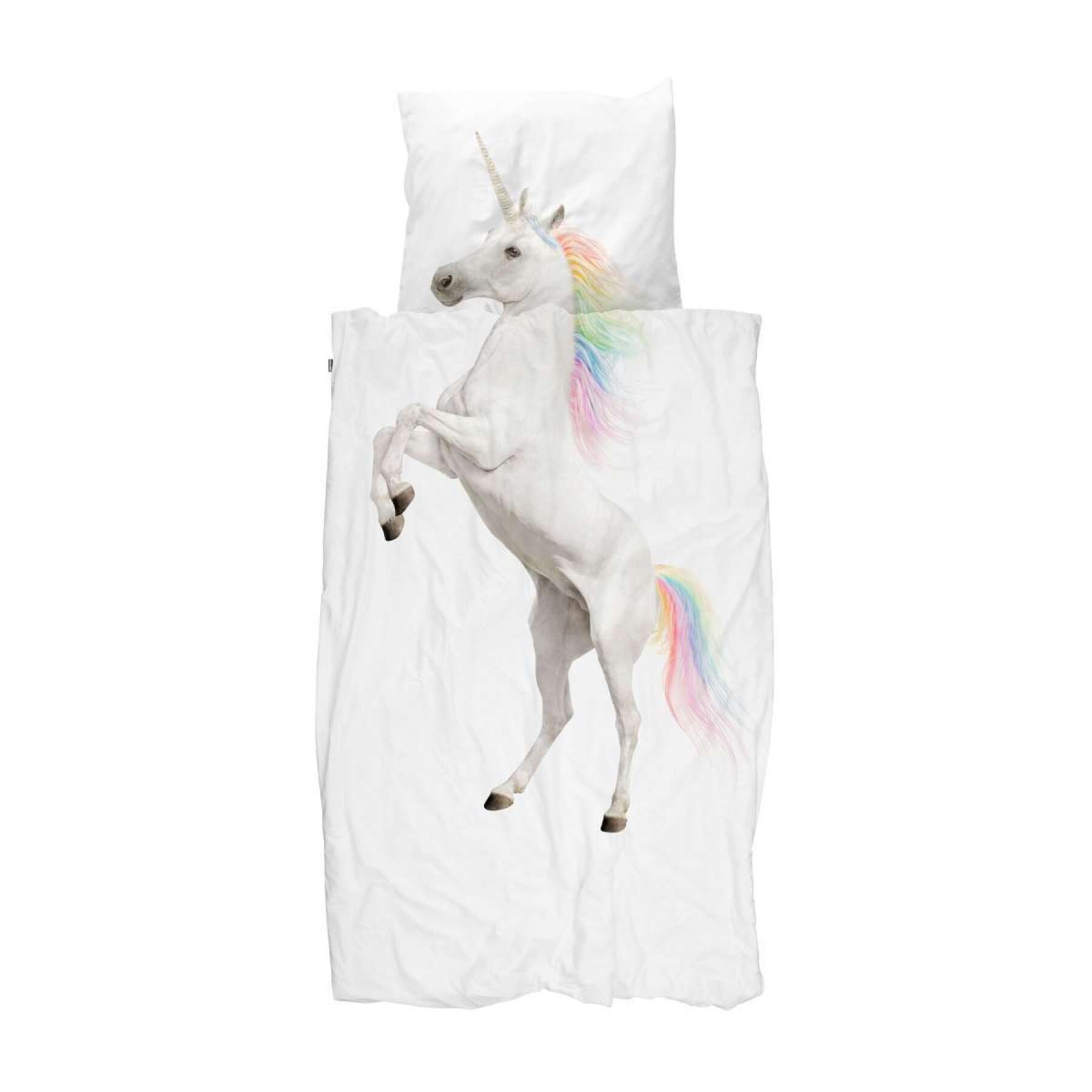 Bettdecken- und Kopfkissenbezug Kind Snurk Unicorn