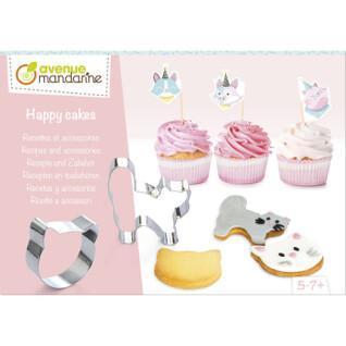 Kreativbox Rezept und Zubehör happy cakes Katze Avenue Mandarine