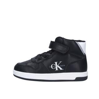 Hohe Sneakers mit Schnürsenkeln/Klettverschluss für Kinder Calvin Klein black/white