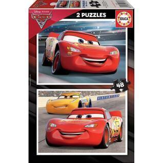 Set aus 2 puzzles mit 48 Teilen cars double Cars