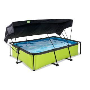 Swimmingpool mit Filterpumpe und Sonnensegel Kind Exit Toys Lime 300 x 200 x 65 cm