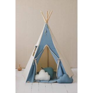Tipi-Zelt mit Pompons und Bodenmatte Kind Moi Mili Jeans