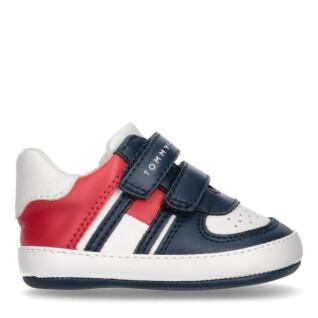 Niedrige Sneakers mit Klettverschluss, Baby, Mädchen Tommy Hilfiger Blue/White/Red