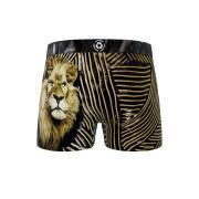 Boxershorts aus recyceltem Polyester mit Aufdruck wilde Tiere Löwe Kind Freegun
