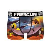 Boxershorts mit surrealem Skate- und Surfdruck Kind Freegun