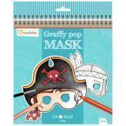 24 Bögen Masken zum Ausmalen und Ausschneiden für Jungen Avenue Mandarine Graffy Pop Mask