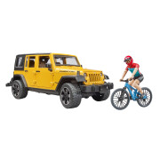 Auto-Spiele - Jeep Wrangler Rubicon Unlimited mit Mountainbike und Radfahrer Bruder