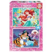 Puzzle von 2 x 48 Teile Disney Princess