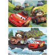 Set aus 2 puzzles mit 25 Holzteilen Disney Cars