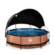 Swimmingpool mit Filterpumpe und Sonnensegel Kind Exit Toys Wood 300 x 76 cm