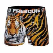 Boxershorts aus recyceltem Polyester mit Aufdruck wilde Tiere Tiger Kind Freegun