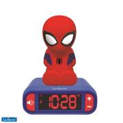 Wecker mit Nachtlicht im 3D-Spiderman-Design und Soundeffekten Lexibook
