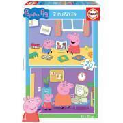 Puzzle von 2 x 20 Teile Peppa Pig