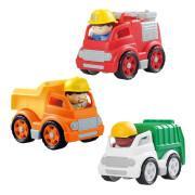 Lot von 3 Lastwagen des öffentlichen Dienstes mit Figuren PlayGo